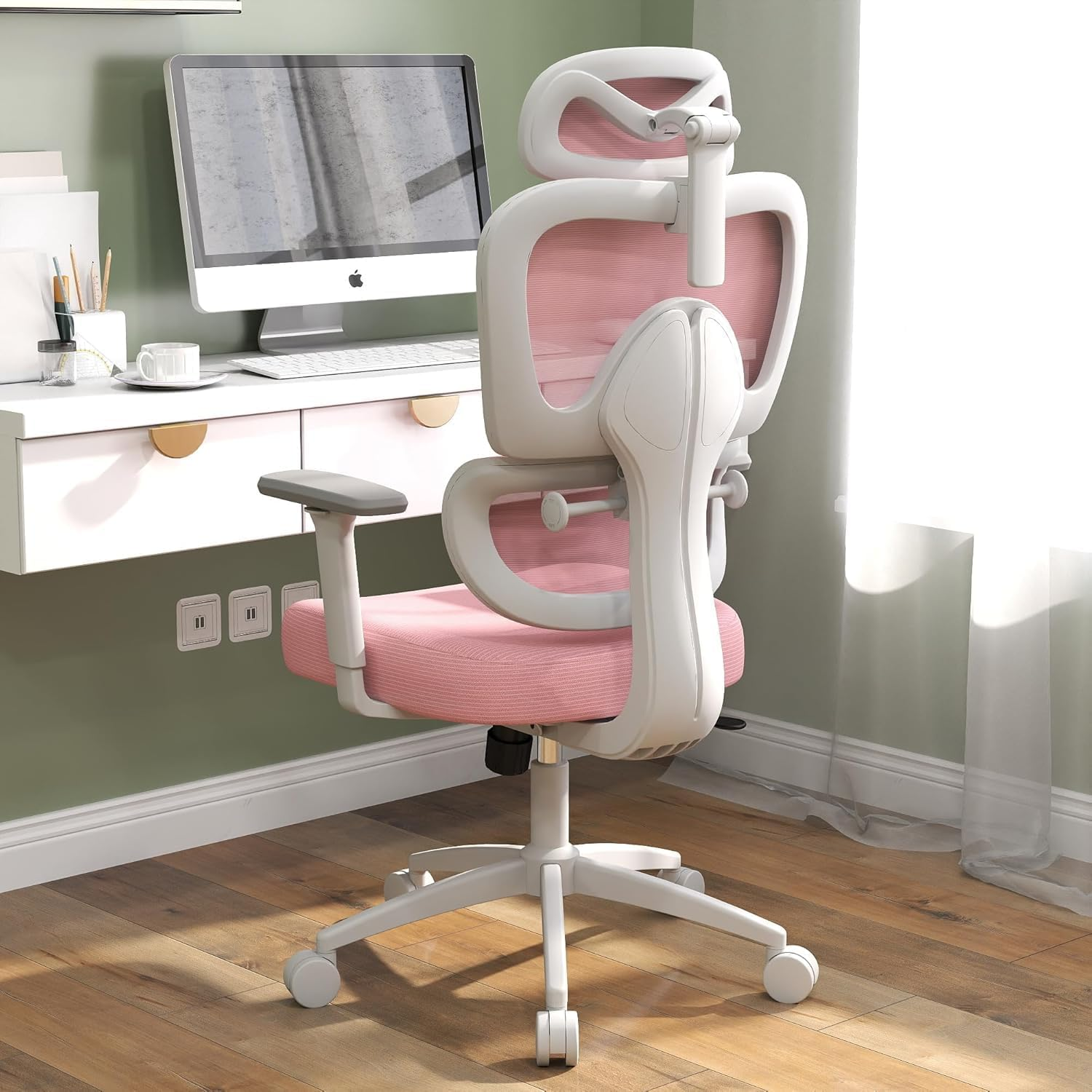ZZH Ergonomic Office Chair with Adjustable Lumbar Support, 3D Arms and Headre... - Picture 11 of 14