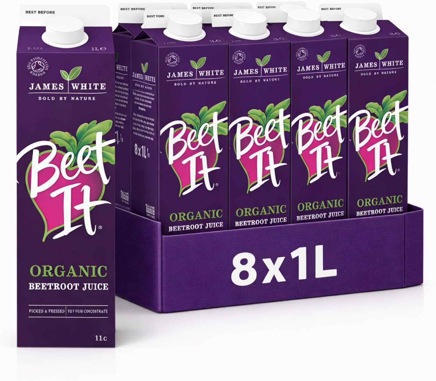 Beet It Organic Beetroot Juice Picked and Pressed 1L (Pack of 8)