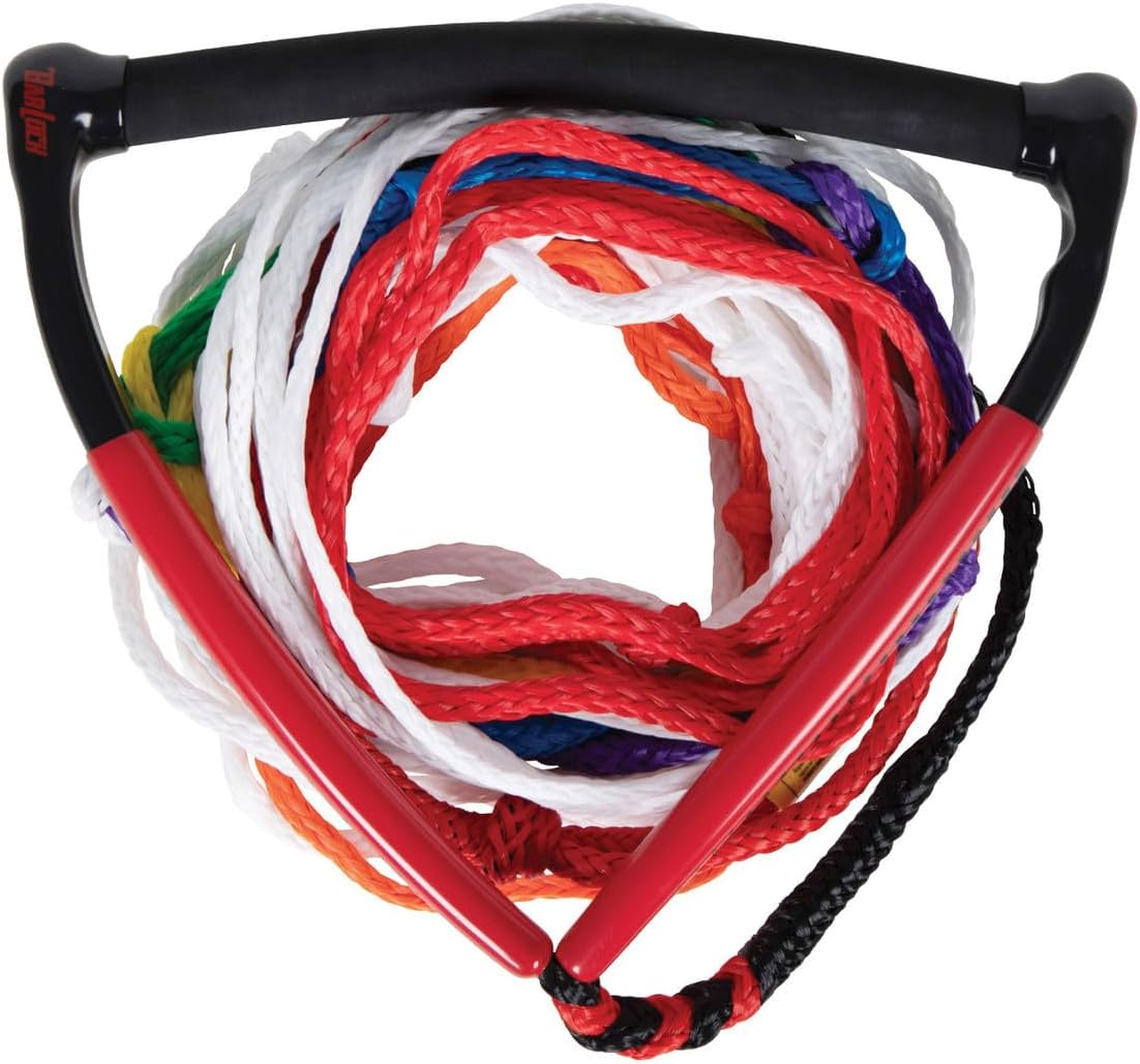 Radar Control Pkg Waterski Rope, 13 In. Arc Handle W/8-Sect. Mainline, Red/Black