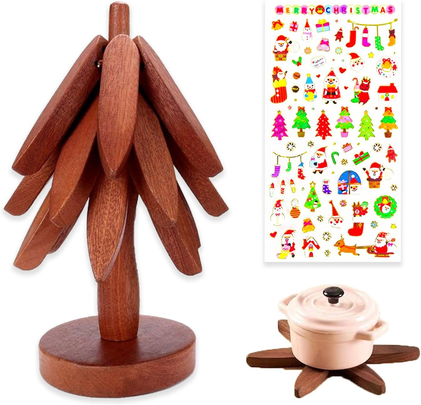 Wooden Trivets for Hot Pots and Pans,Wood Coasters for Quartz Countertops Dec... - Picture 2 of 14