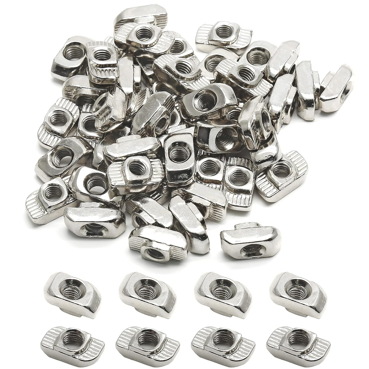 50 Pcs 4040 Series Sliding T Nuts Metric M8 Thread Slide in Hammer Head T-Nut, Sliding T-Nuts for Standard 10Mm T-Slot Aluminum Extrusion Profile