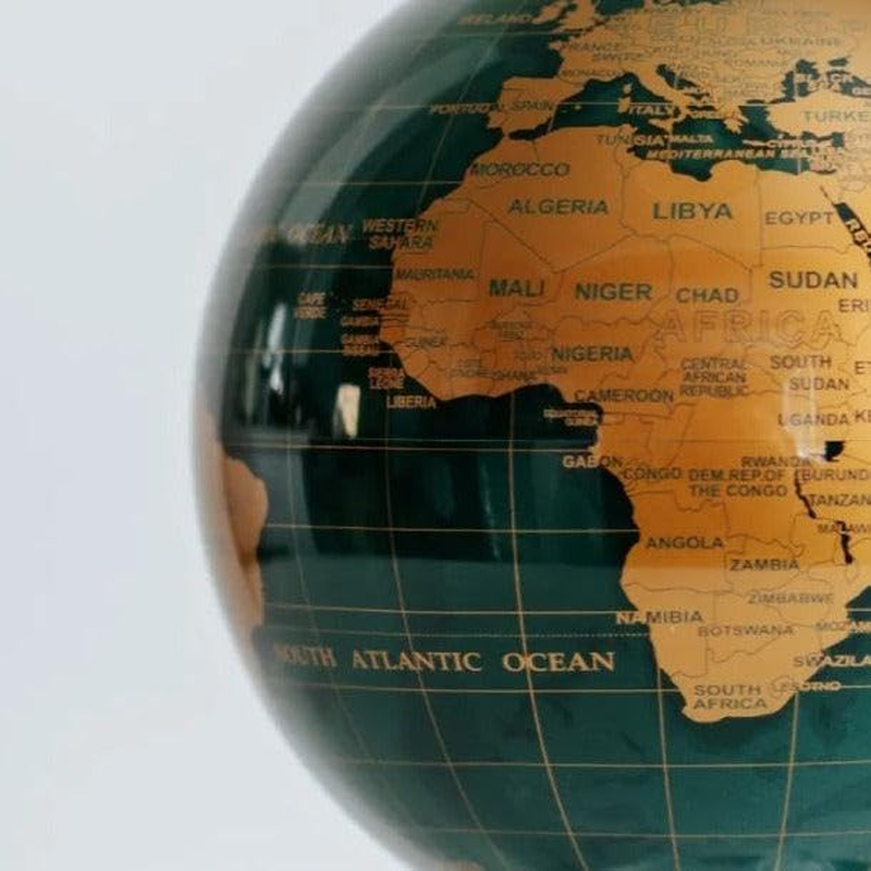 MOVA Globe Green and Gold 6" with Base, Solar Powered Rotating Globe No Need ... - Picture 9 of 14