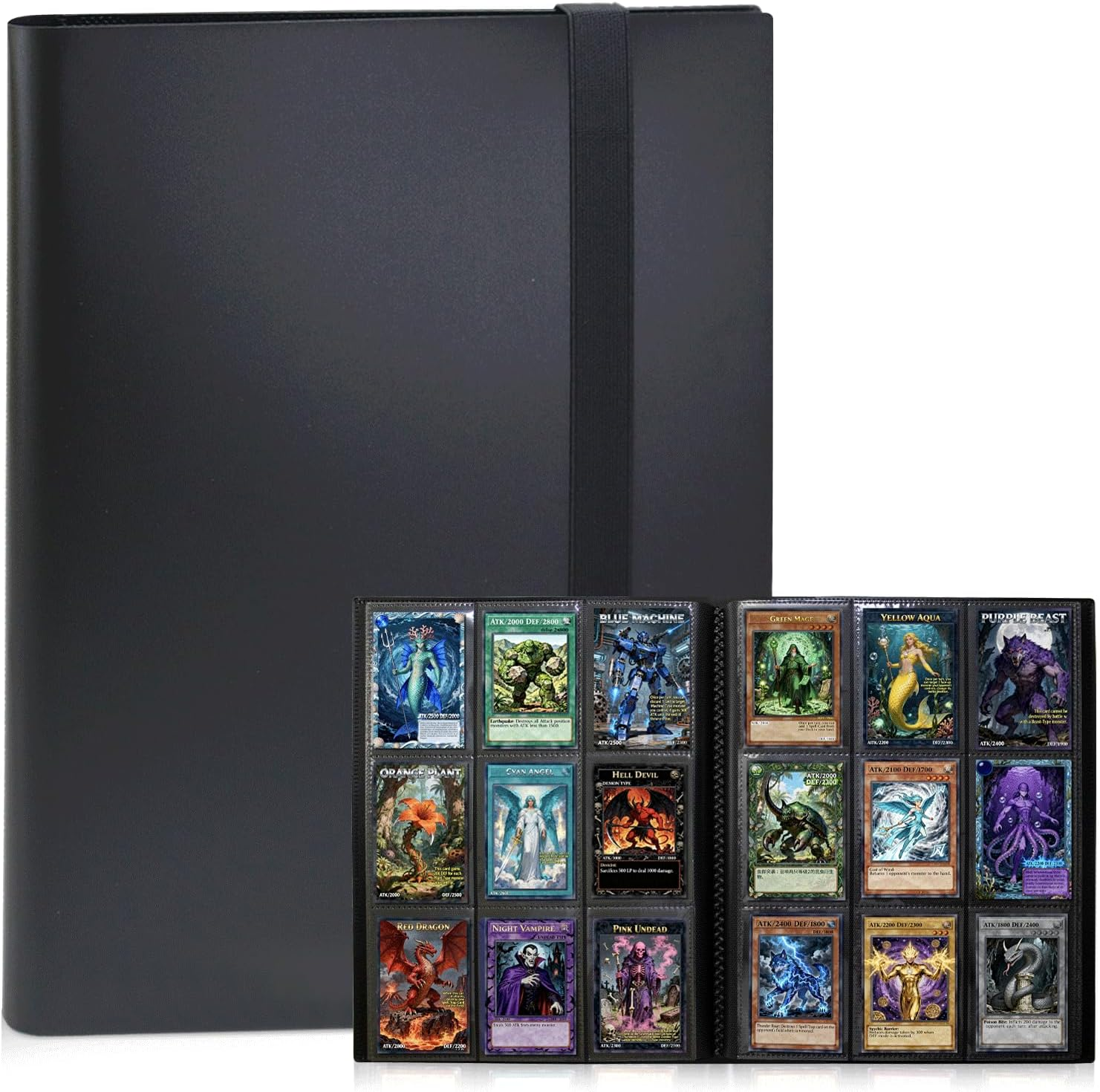 Trading Card Binder 9 Pocket, 360 Card Waterproof Folder with Loading Sleeve