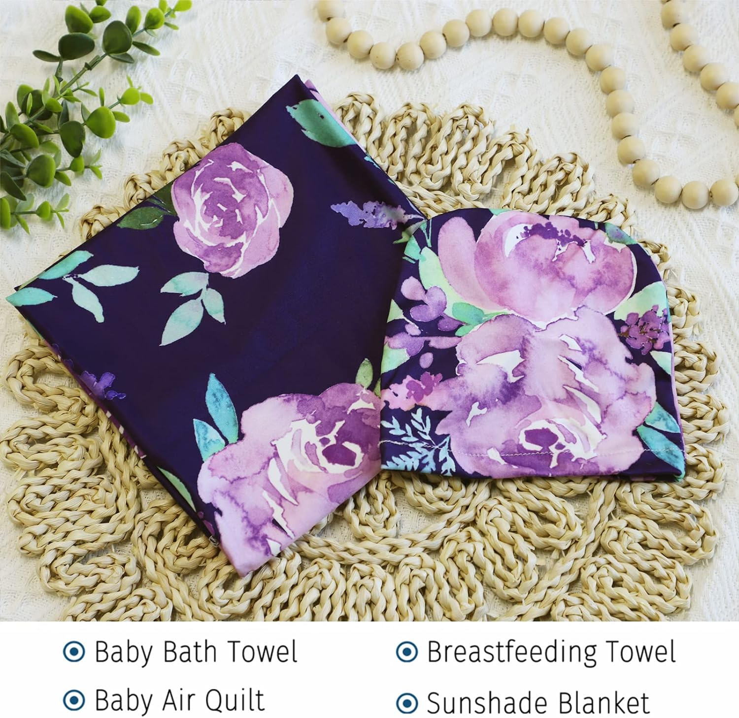 Newborn Swaddle Blanket with Beanie Set,Soft Stretchy Blanket for 0-3 Months ... - Picture 3 of 13