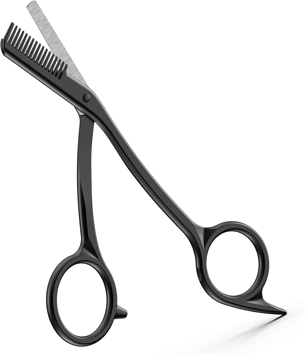 Eyebrow Scissors with Comb - Stainless Steel Eyebrow Trimmer for Women and Men, Precision Eye Brow Comb Scissors, Sleek Eyebrows Shaping Grooming Kit - Black