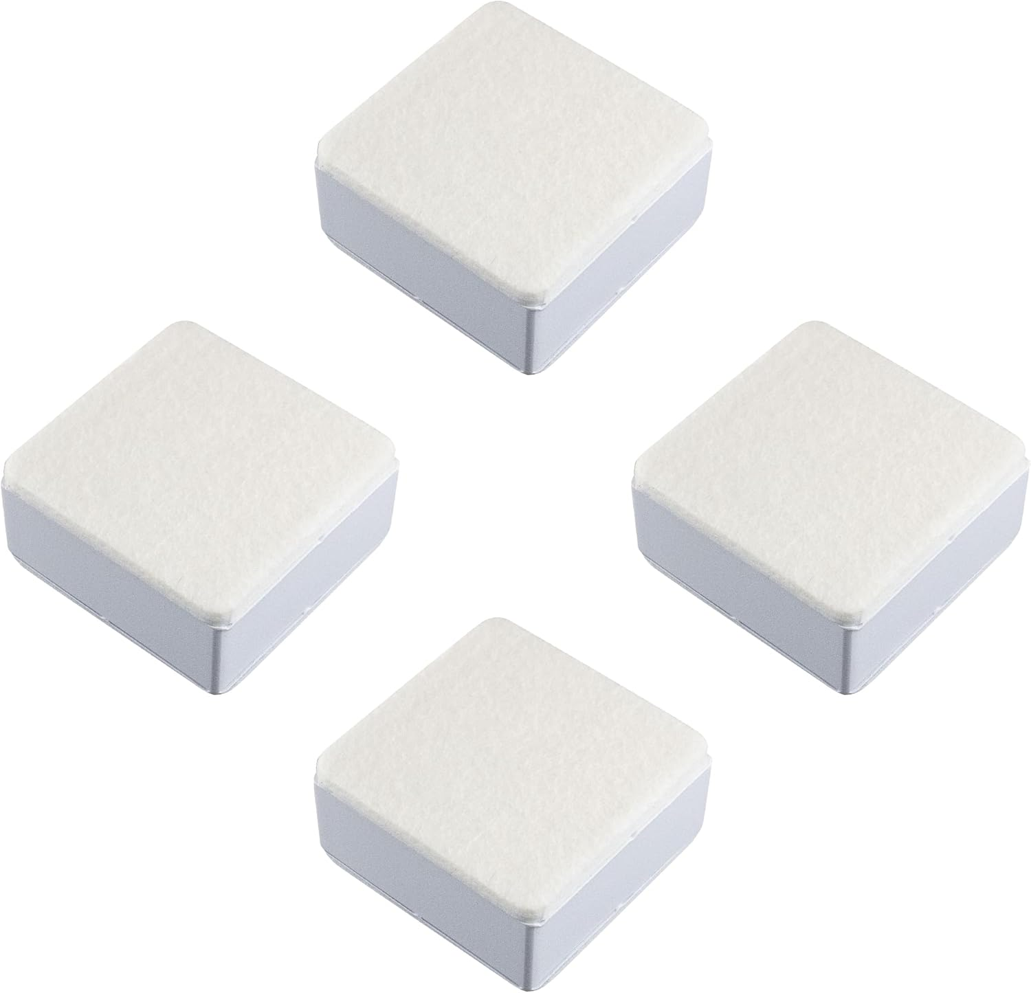 1.2 Inch Self-Adhesive Furniture Riser, Square Carbon Steel Bed Table Sofa Lift Heavy Duty Bed Riser, Adds 1.2 Inch Height with Felt Pad (4Pcs/White)