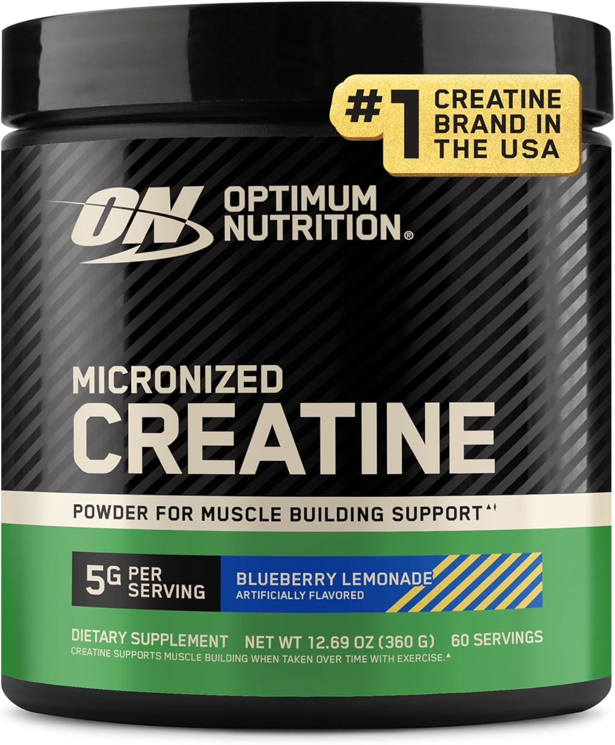 Flavoured Micronised Creatine Powder, Blueberry Lemonade, 360G, 100% Pure Creatine Monohydrate, 60 Serves
