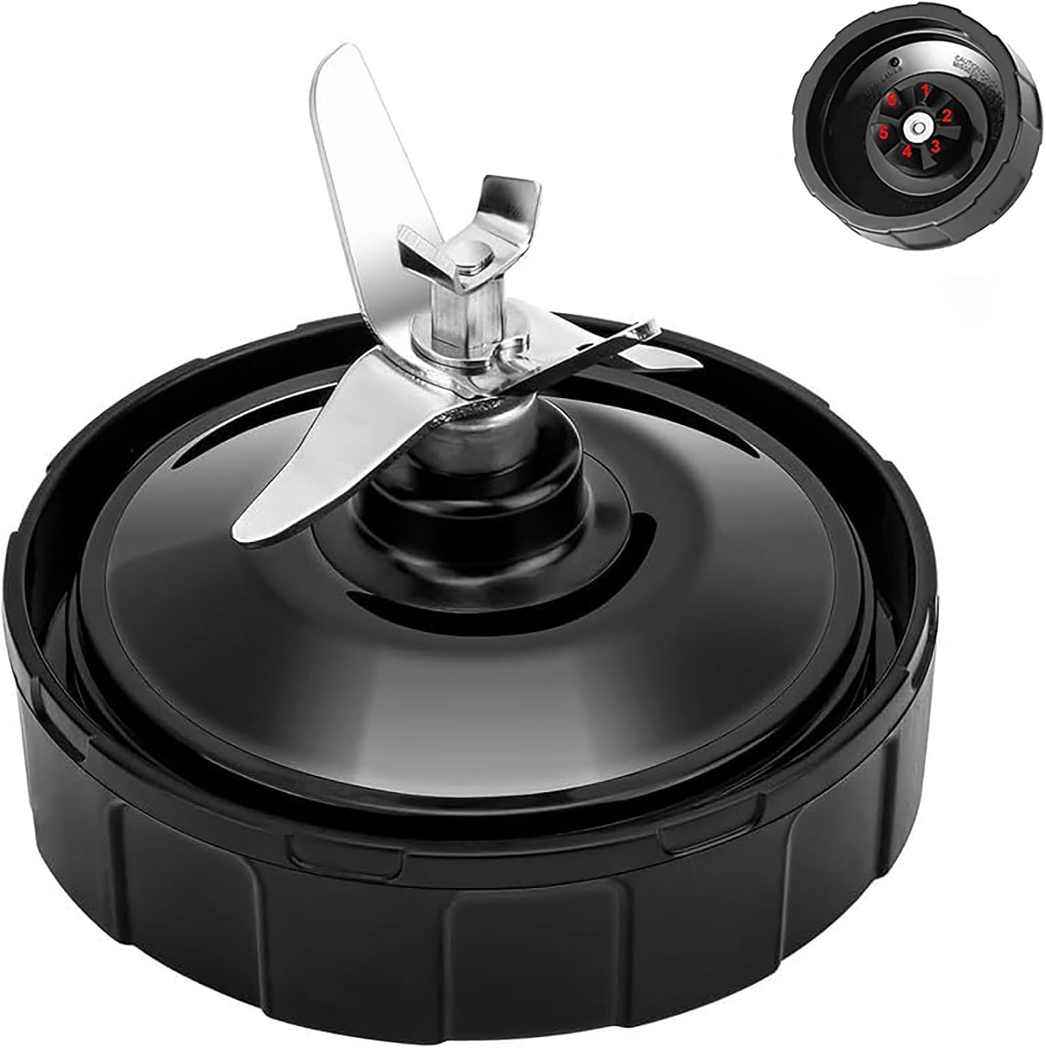 6 Fin Male Blade Compatible with Ninja Blender BL480W-70 BL450-70 BL451-70 BL454-70 BL455-70 BL481-70, Fit for 18Oz, 24Oz and 32Oz Cups (6 Fins, Male)