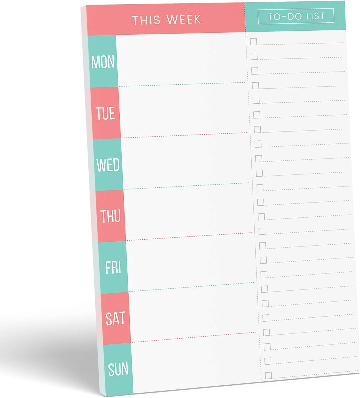 Daily Planner - Undated 2025 Planner plus to Do List – Teal/Orange Magnetic Weekly Task List Organizer and Day Notepad - Agenda Organizer for College Student, Office or Home