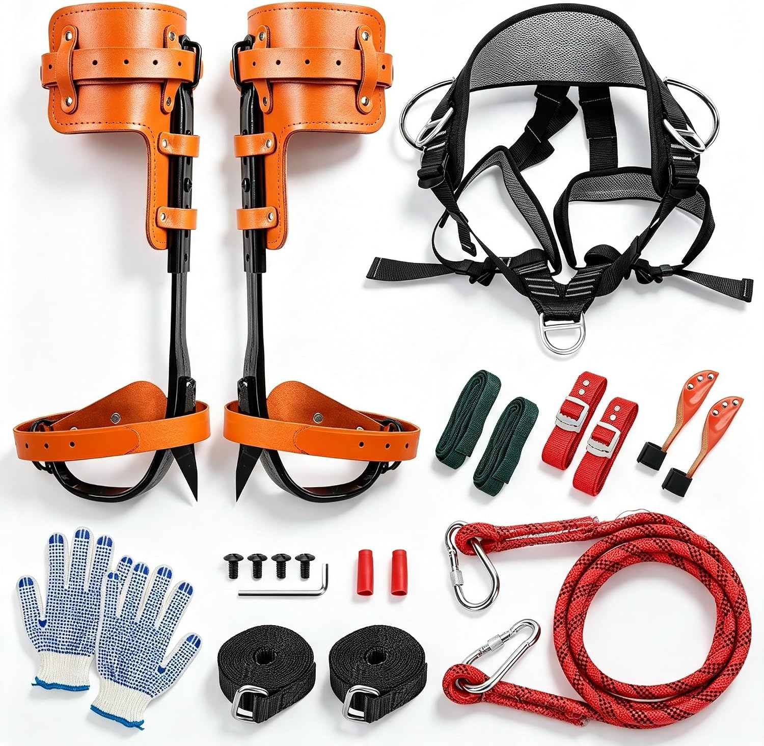 Tree Climbing Spikes Set,Adjustable Tree Climbing Gear,350Lbs Load