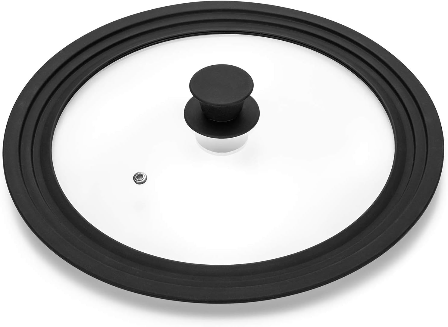 Universal Lid for Pots,Pans and Skillets - Tempered Glass with Heat Resistant Silicone Rim Fits 10.5
