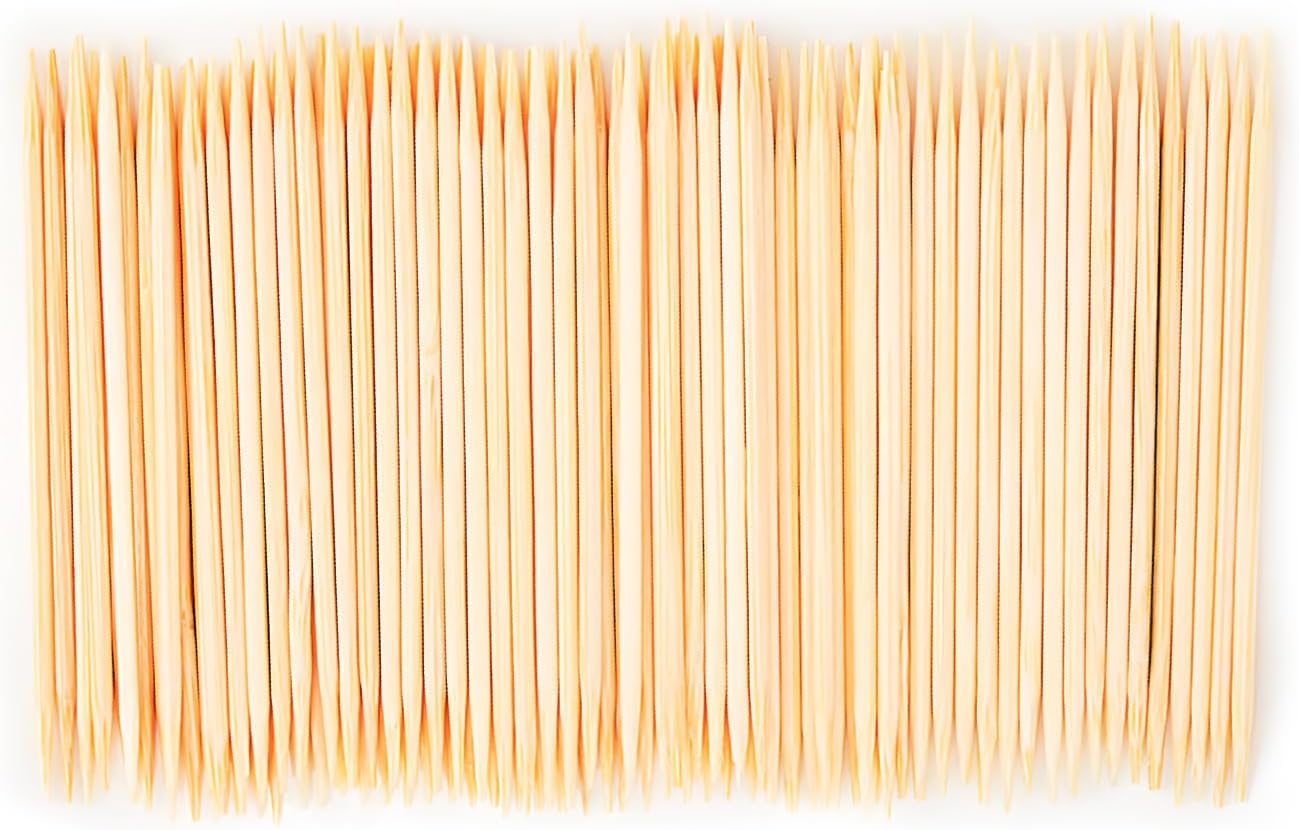 Bamboo Toothpicks for Teeth Cleaning, Appetizer, Olive, Barbecue, Fruit, Double-Points Wooden Toothpick.600 Count