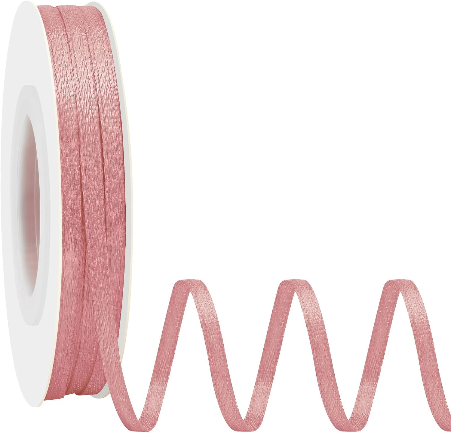 Double Face Dusty Pink Satin Ribbon 1/8 Inch X 50 Yards Polyester Dusty Pink Ribbons for Gift Wrapping Fabric Ribbon for Crafts Flower Bouquet Sewing Arts Wedding Party Decoration