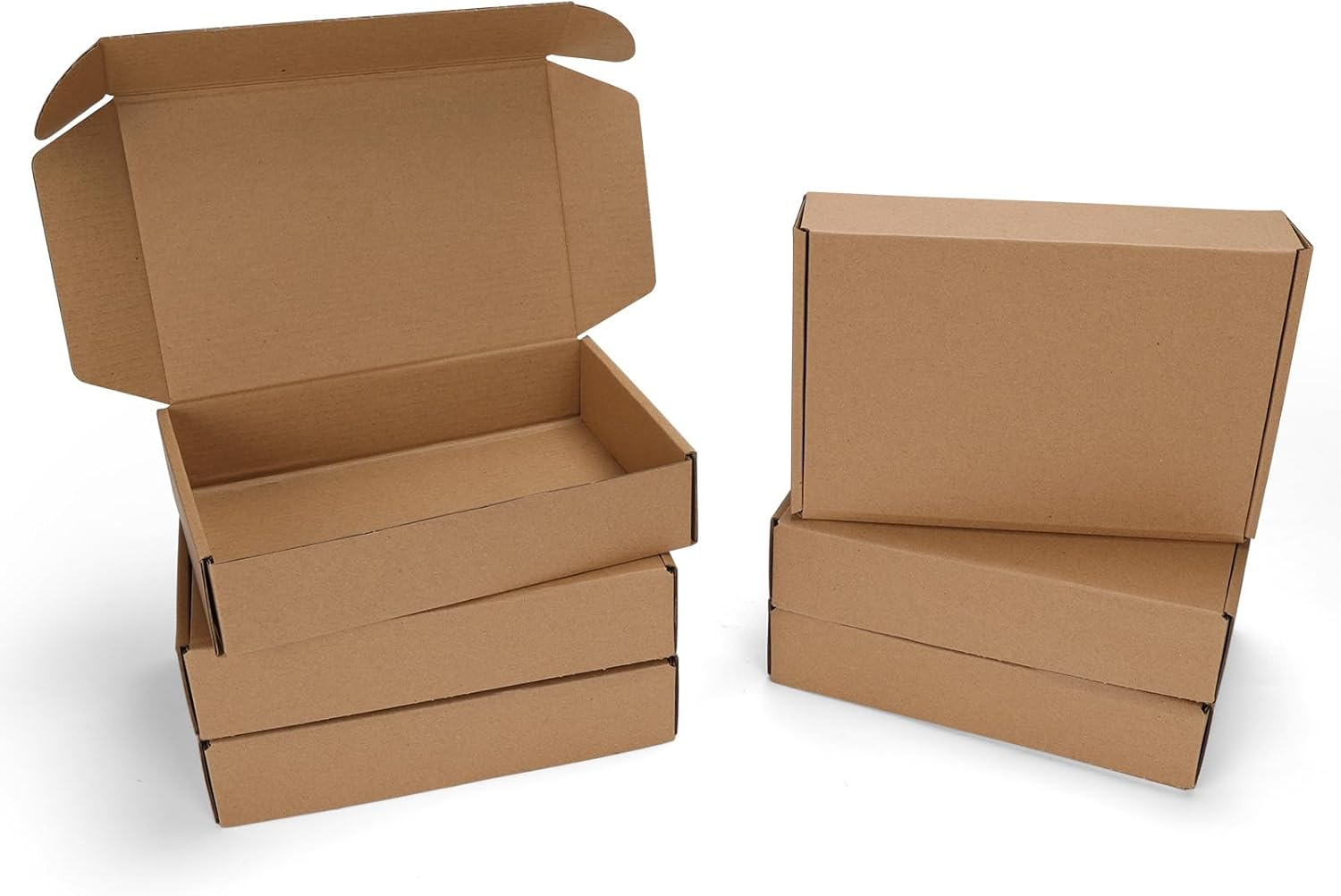 PHAREGE 9X6X2 Inch Shipping Boxes 6 Pack Brown, Tab Lock Tuck Top Mailer Boxes for Packaging Small Business, Small Cardboard Gift Boxes for Wrapping Mailing Present