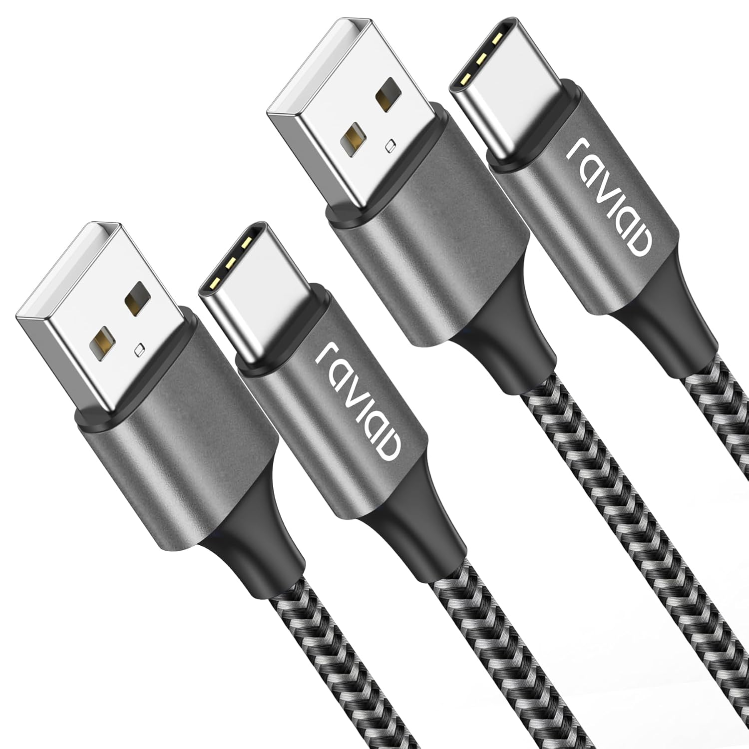 RAVIAD Cavo USB Tipo C [2Pezzi, 2M] Nylon Cavo USB C Di Ricarica Rapida E Trasferimento Dati per Samsung Galaxy S24/ S23/ S22/ S21/ S9/ S8/ Note9/ 8, Macbook, Oneplus 6T