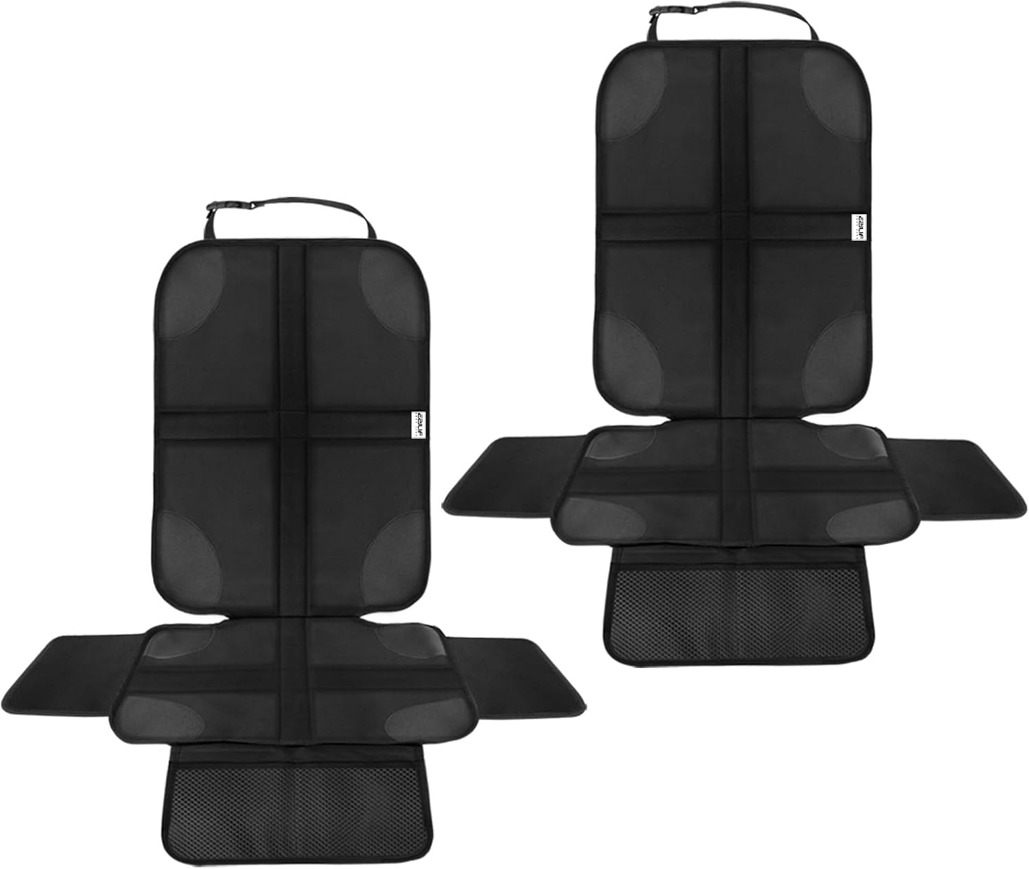 Ezilif Kindersitzunterlage 2 Stück ISOFIX Geeignete Sitzschoner Auto Kindersitz, Mit Anti-Rutsch Funktion Autositzschoner, Autositzauflage Sitzschutz (Schwarz)