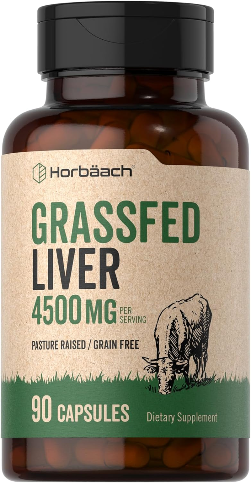 Grass Fed Beef Liver | 4500Mg | 90 Capsules | Desiccated, Pasture Raised, Grain Free, Non-Gmo Supplement