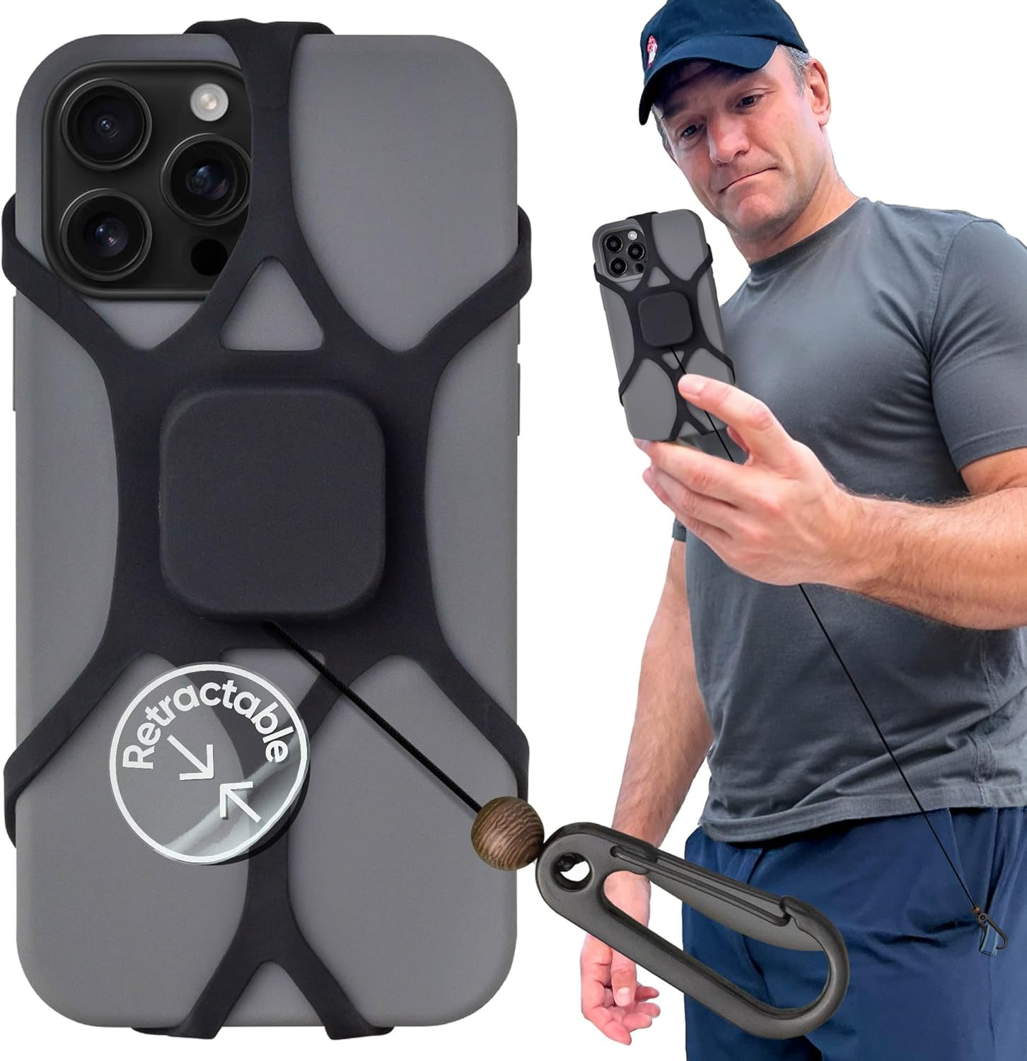 Pulpo Phone Leash 2am Black Fits Smartphones Up to 6.8