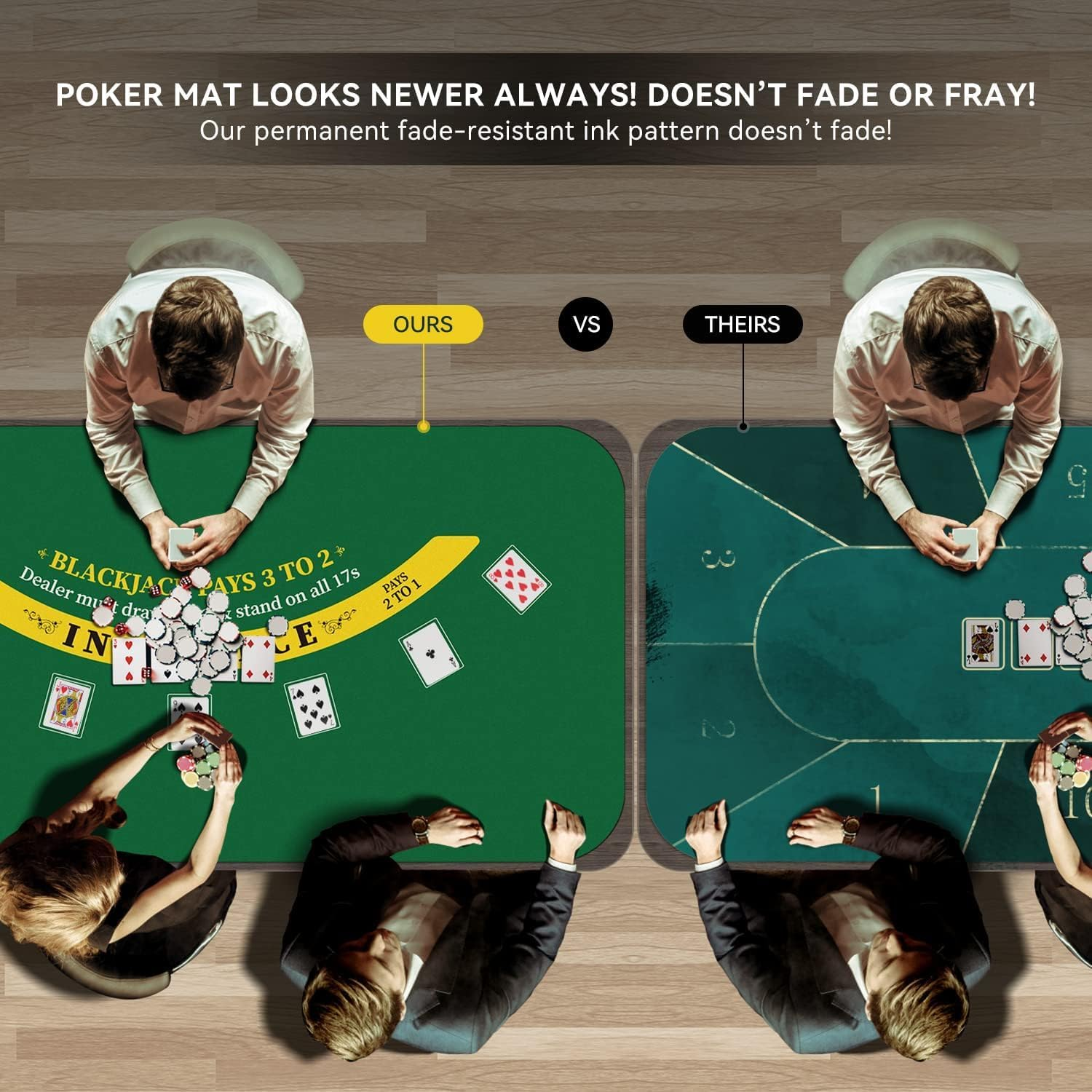 180 * 90cm Poker Mat for Table with Carrying Bag, Professional Casino Blackja... - Picture 5 of 13