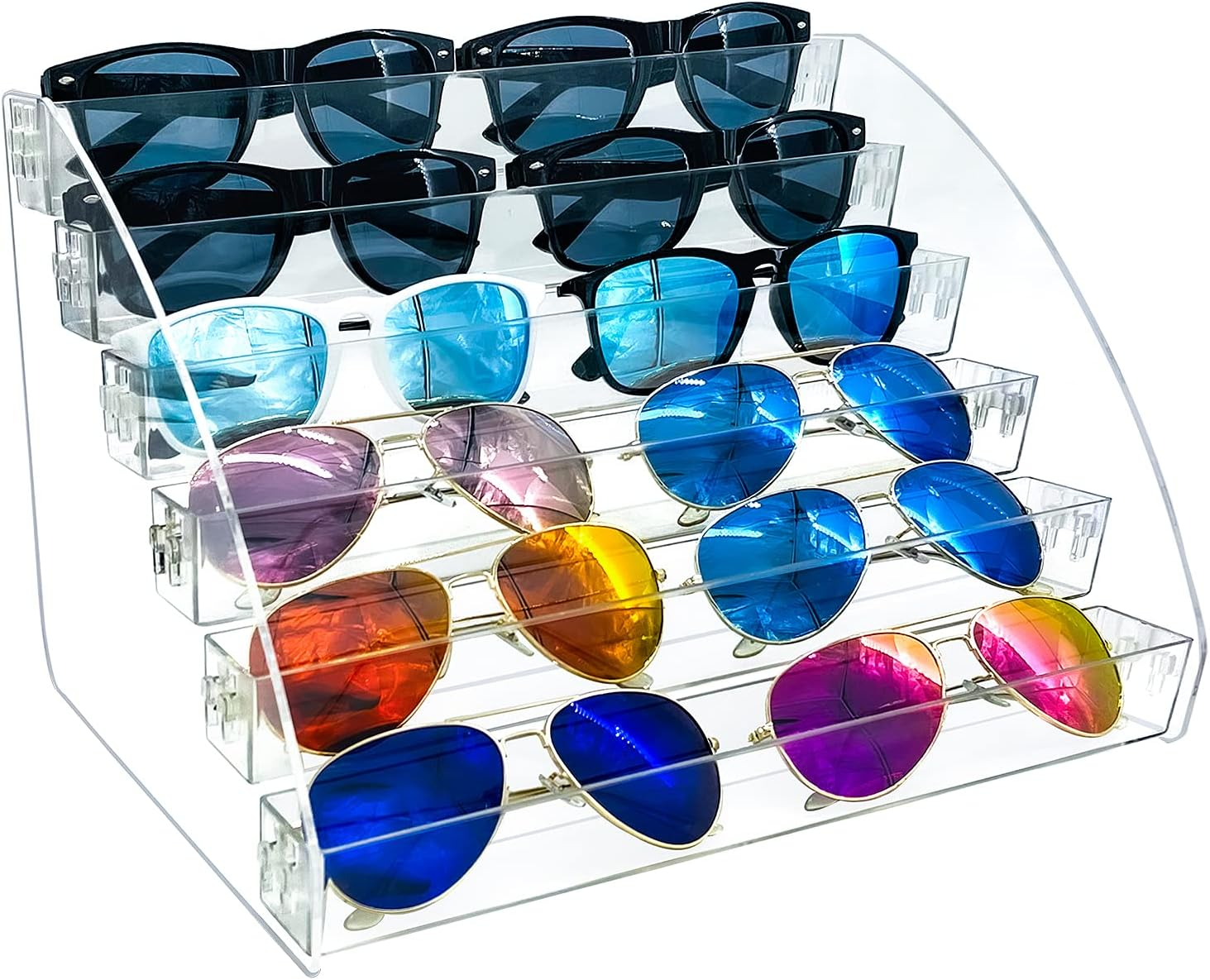 12 Slot Sunglasses Organizer Clear Eyewear Display Case