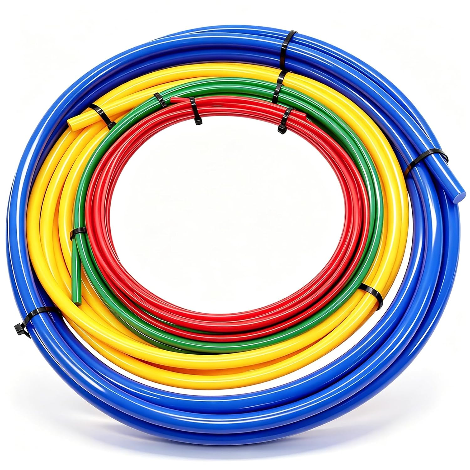4Pcs Conditioning Copper Tubing Pipe Extension 4M, 1/4" 1/2" 3/8" 5/8" Built-In Copper Tube Bending Strip Air Conditioning Pipe Bender Kit