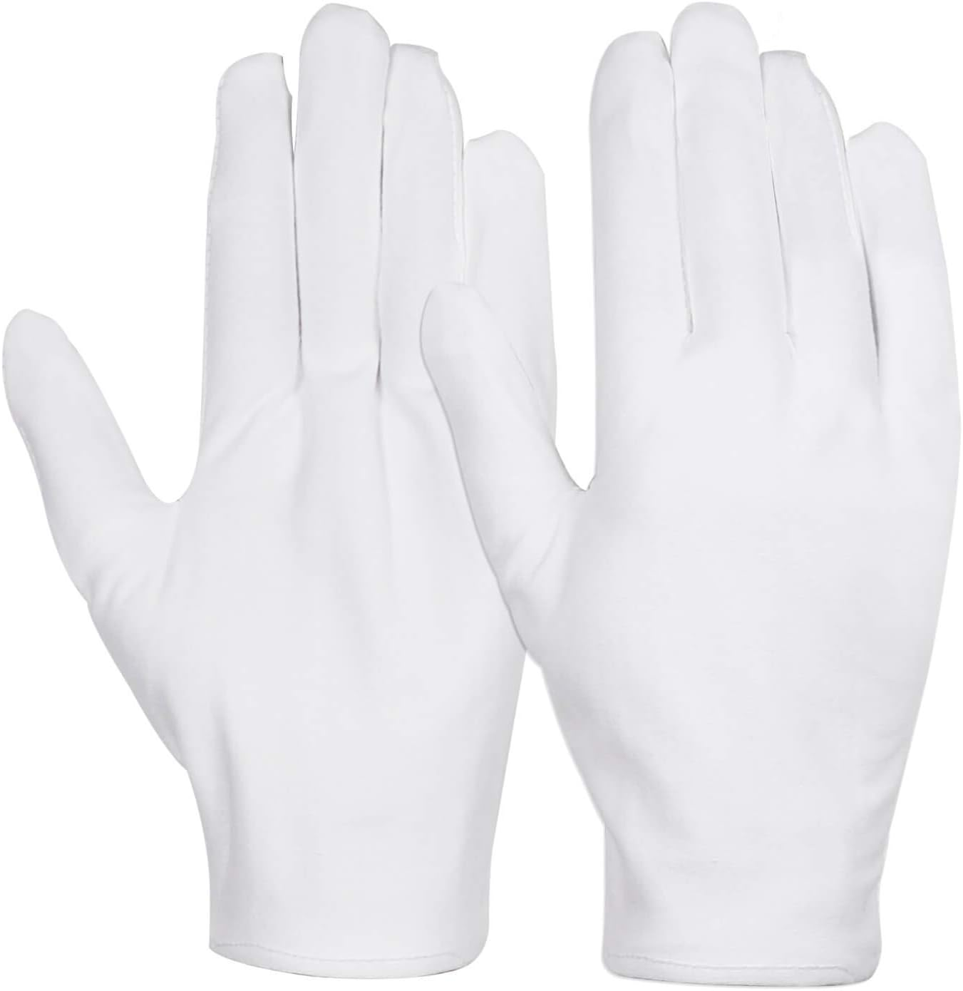 Baumwollhandschuhe, 3 Paar Weiße Baumwollhandschuhe, Stoff-Servierhandschuhe Für Ekzeme, Feuchtigkeitsspendend, Trockene Hände, Münzschmuck, Silber, Archiv-Kostüm-Inspektion, Mittlere Größe