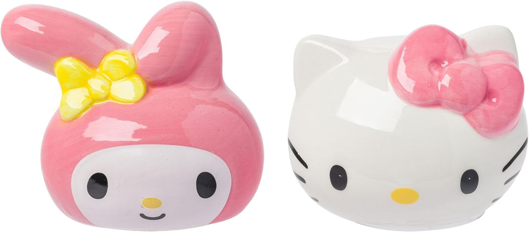 Sanrio Hello Kitty and My Melody 3D Sculpted Ceramic Salt and Pepper Shaker Set
