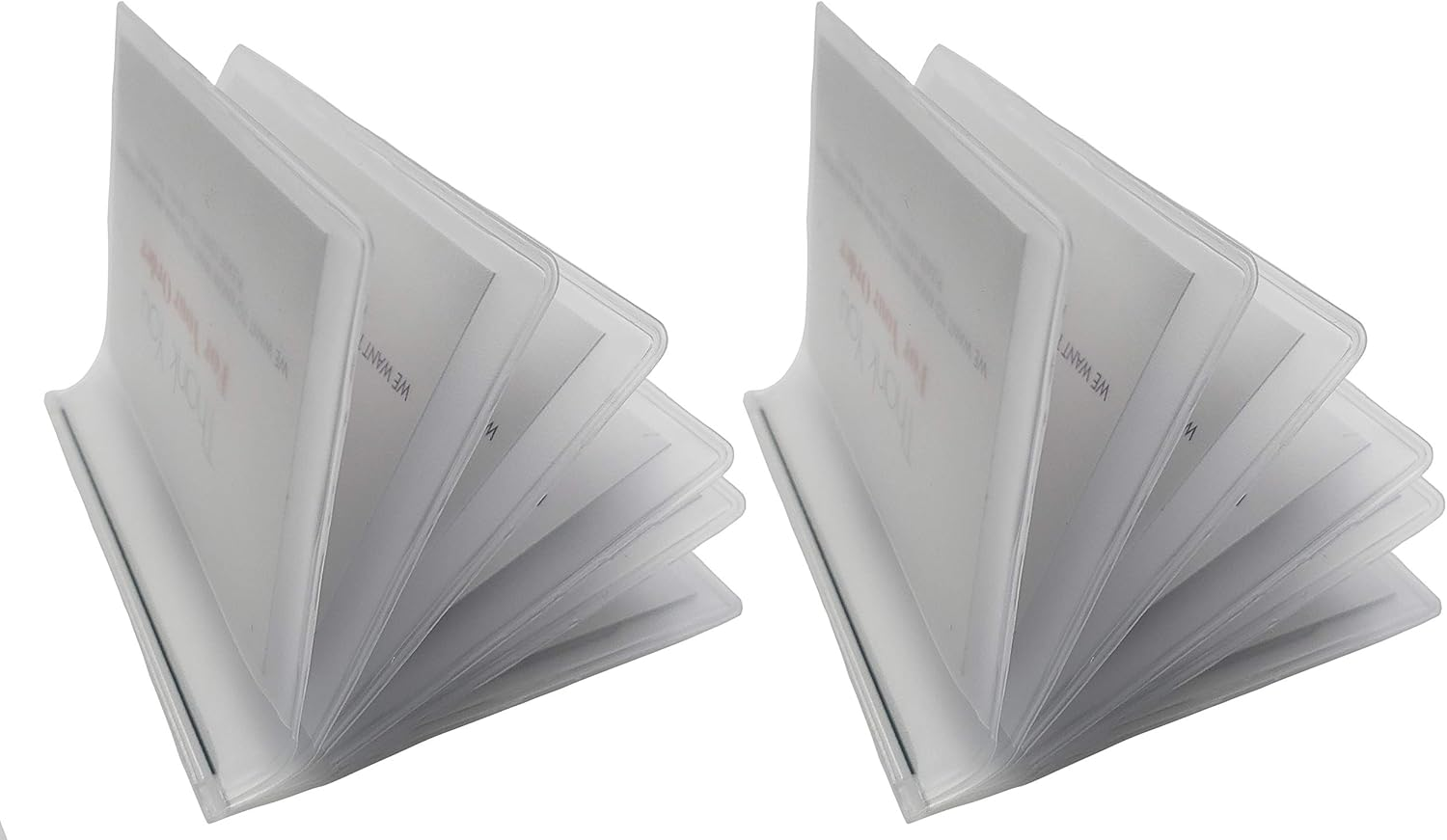Pack of 2 Wallet Inserts Clear Plastic Vinyl Picture and Card Holder Trifold 6 Page