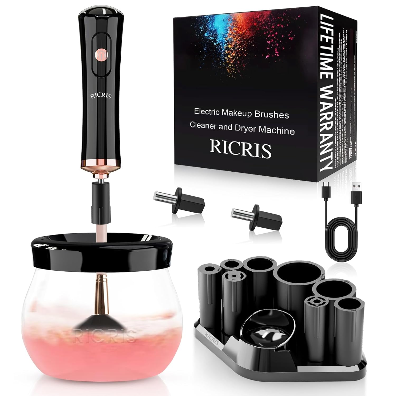 Electric Brush Cleaner & Dryer – Auto Spin Wash Tool