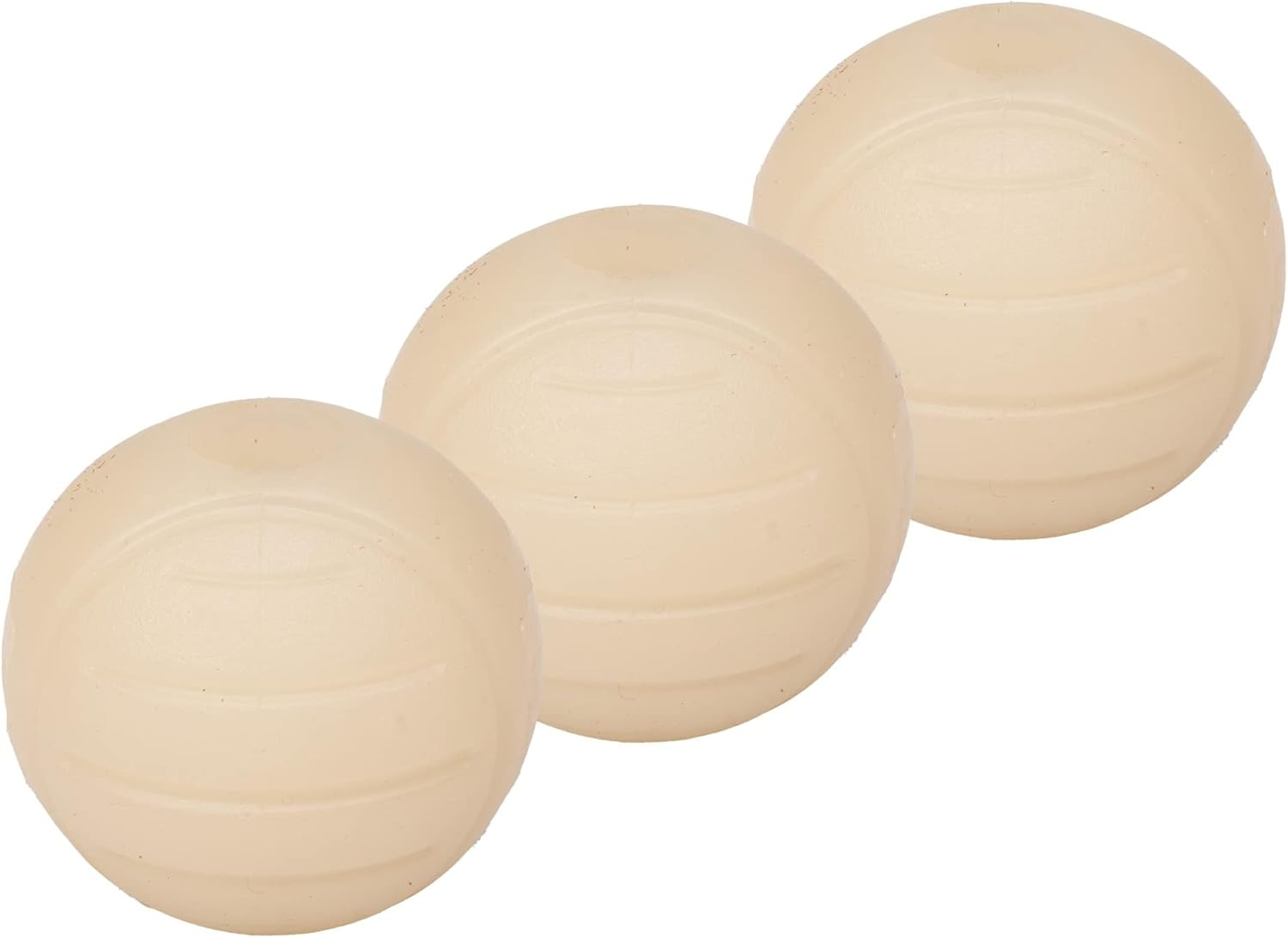 Dog Toys, Interactive Glow Rubber Balls, (Pack of 3), 2.5 Inch, Beige
