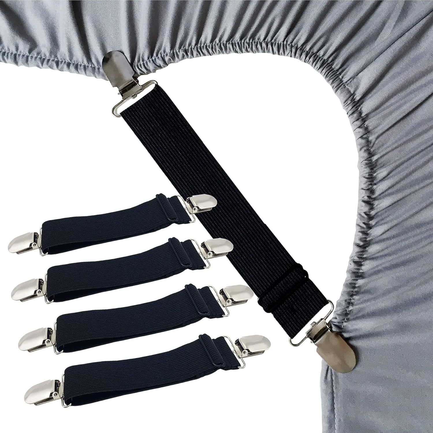 Sheet Straps Bed Sheet Keeper Holder for Corners Sheet Stays Suspender Clips New