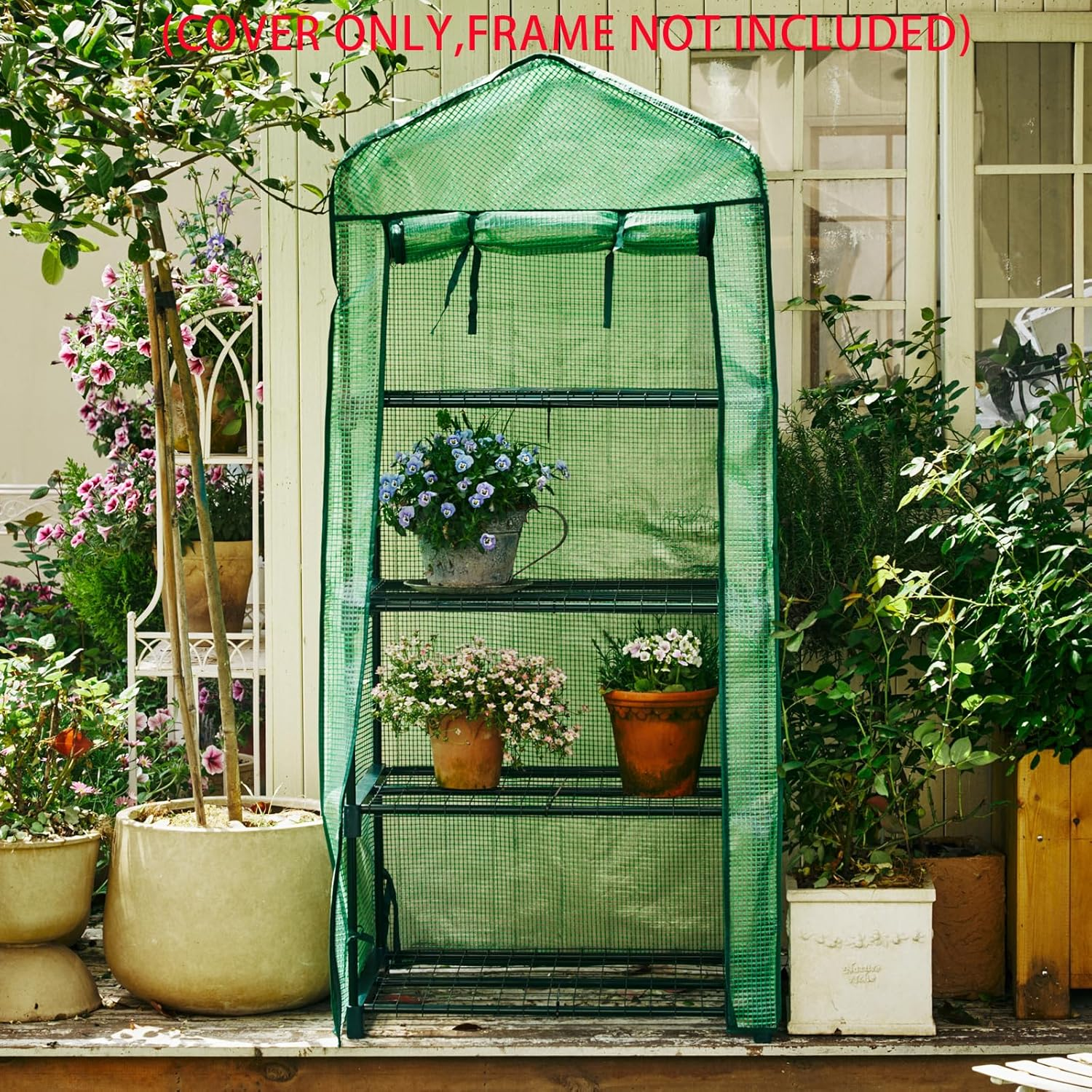 4-Tier Greenhouse Replacement Cover Clear PE Greenhouse Replacement Cover wit... - Picture 8 of 13