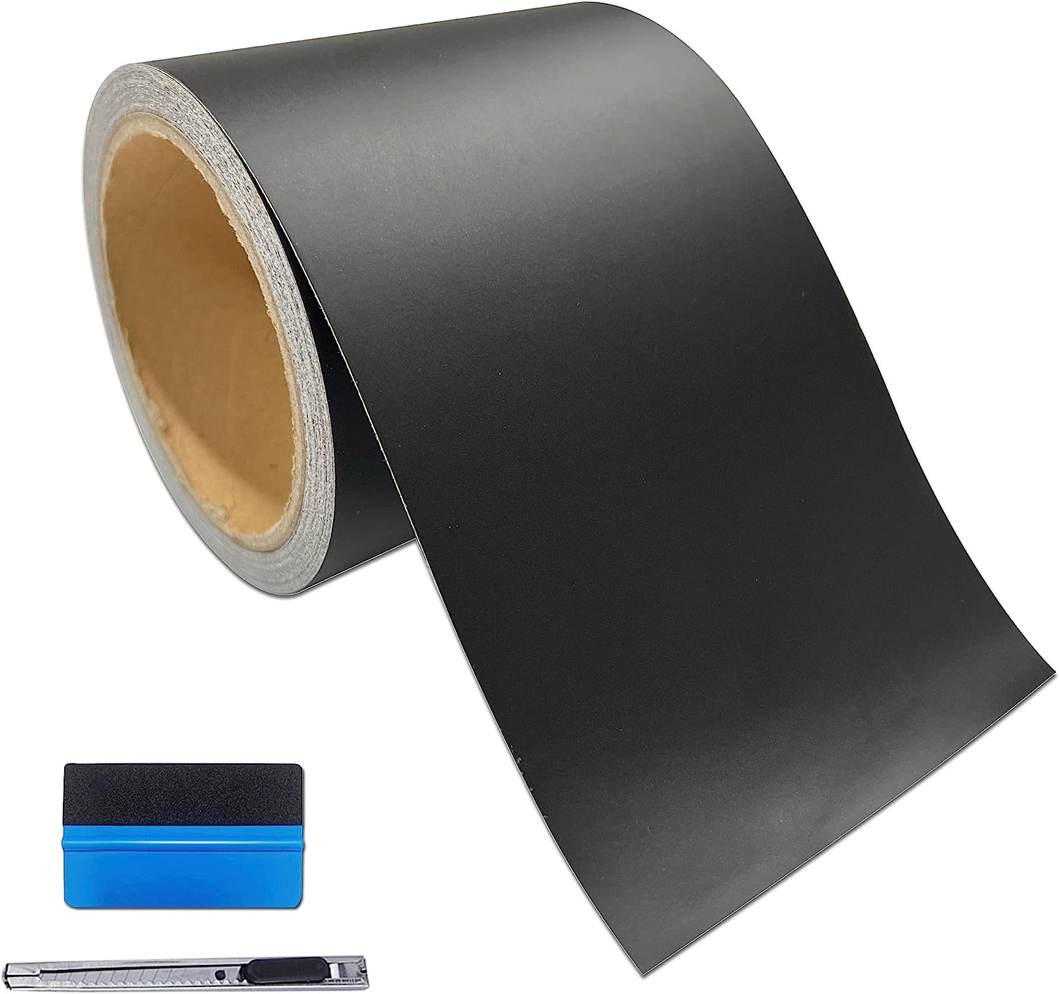 Free Tool Kit Matte Vinyl Tape for Black Out Chrome Delete Window Trim Door Trim (4Inches X 30Feet)