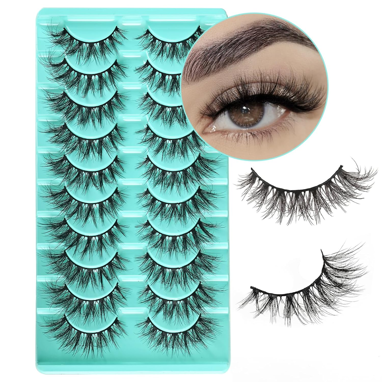 Mink Lashes Wispy Eyelashes 10 Pair Natural Fake Lash Pack Fluffy Lashes False