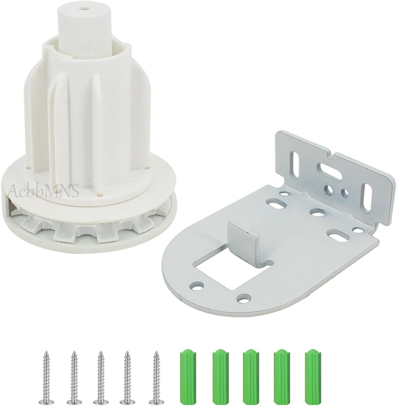 38Mm Roller Blind Fittings Replacement Repair Kit, 1Pc Roller Shade Clutch with 1Pc Metal Bracket and Screws Expansion Plug Roller Blind System, White (2Pcs Kit-38Mm)