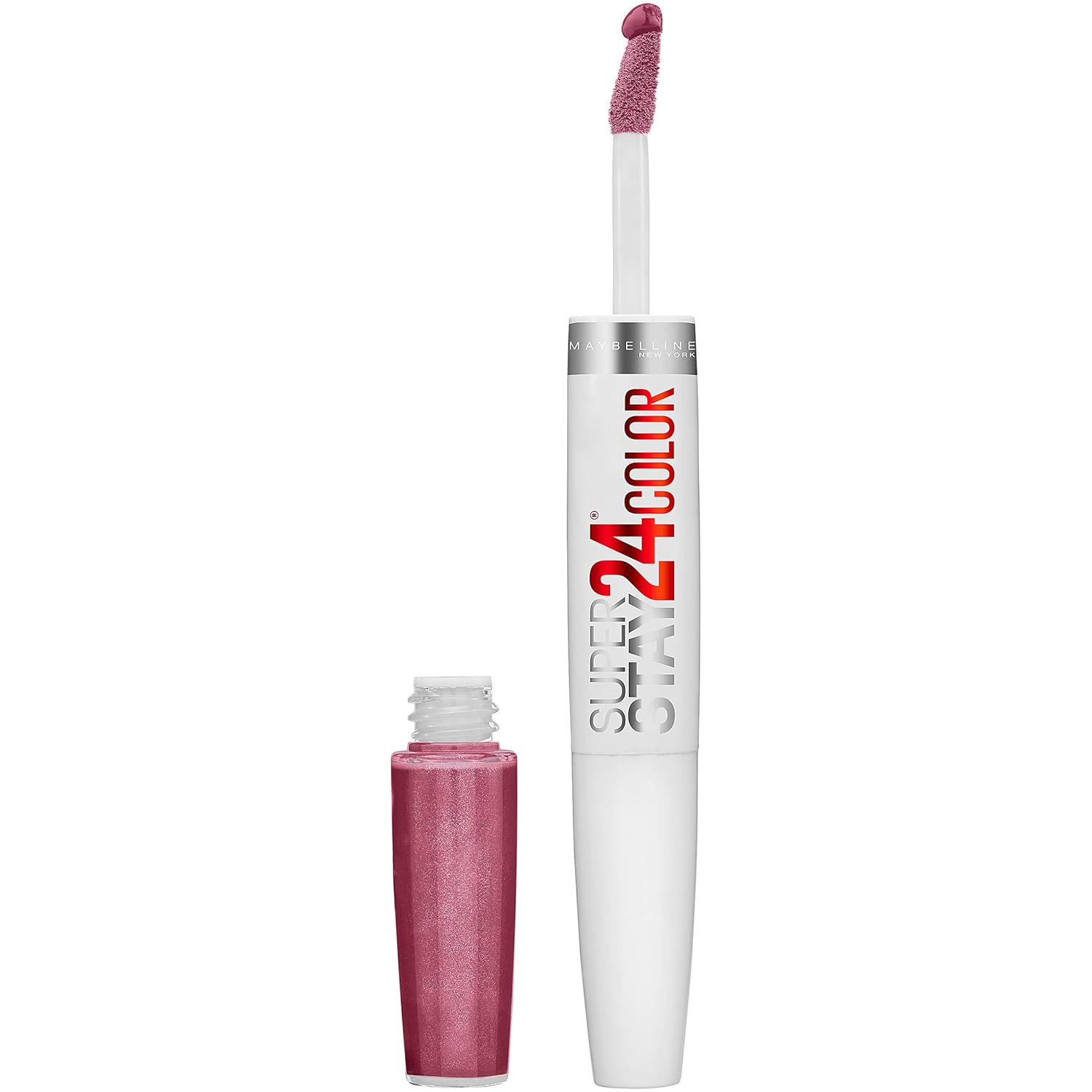 Super Stay 24, 2-Step Liquid Lipstick Makeup, Long Lasting Highly Pigmented Color with Moisturizing Balm, Frozen Rose, Mauve Pink, 1 Count