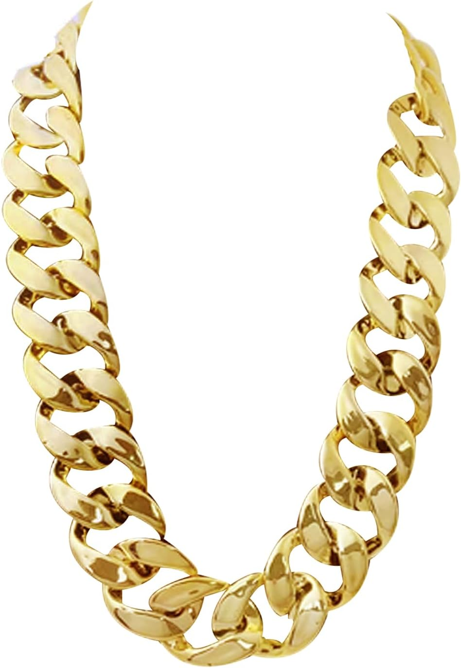  Men'S Chunky Necklace, Rapper Fake Gold Chain 90S Hip Hop Fake Gold Necklace Costume Accessory (27.5 Inches*1.37Inches)