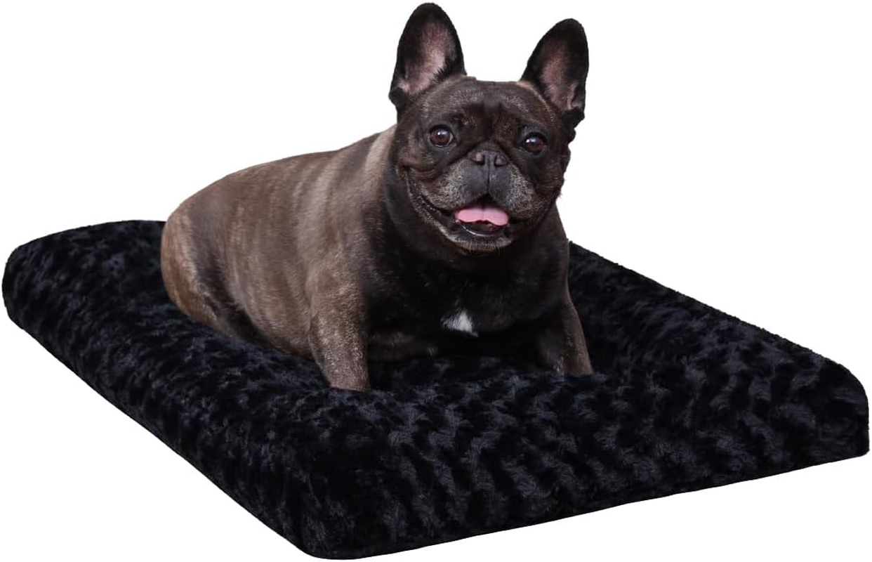 KSIIA Washable Dog Bed Anti-Slip Dog Crate Beds Deluxe Plush Kennel Pad Comfy Pet Sleeping Mat for Medium Dogs, 29