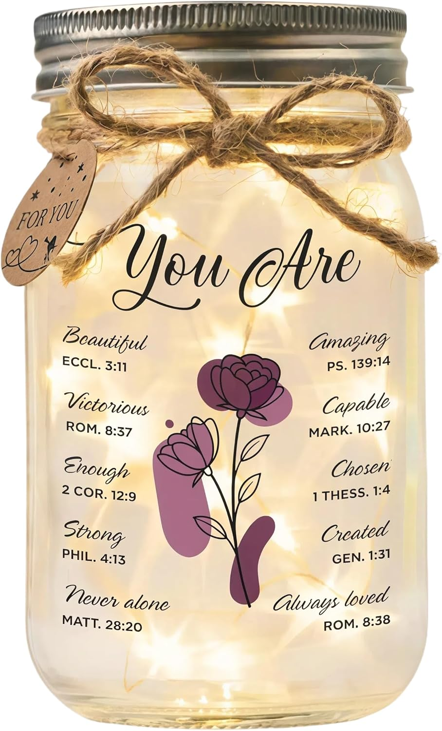 Birthday Gifts for Women – “You Are” Sentimental Mason Jar, Valentine Gift for Her, Best Friend or Girlfriend Gifts, Just Because or Romantic Keepsake, Ready to Gift
