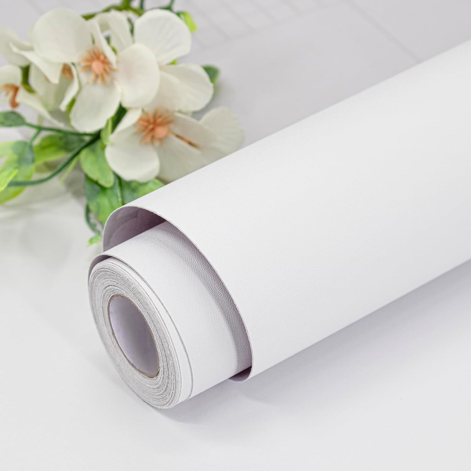 Matte White Wallpaper Peel and Stick Contact Paper Self Adhesive Wall Paper Roll
