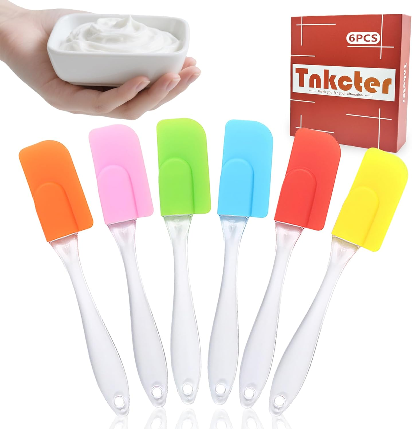 Mini Silicone Spatula Set 6 Pack – Heat-Resistant,Reusable & Non-Stick Spatulas for Baking,Cooking & Mixing – Dishwasher Safe,Multi-Color,Child-Safe Design