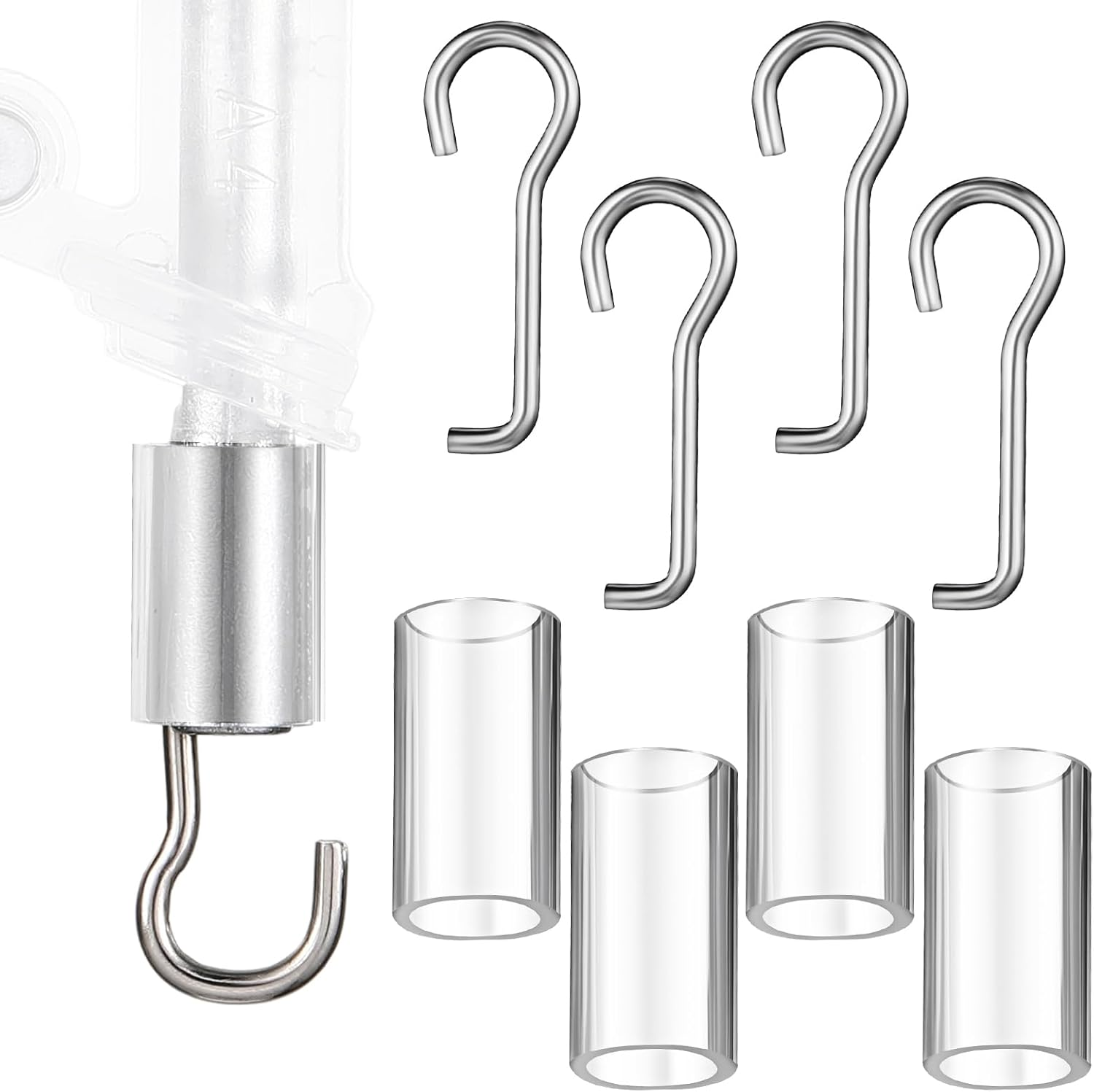 4 Set Wand Wire and Sleeve Collar for Horizontal Mini Blinds Wand Replacement