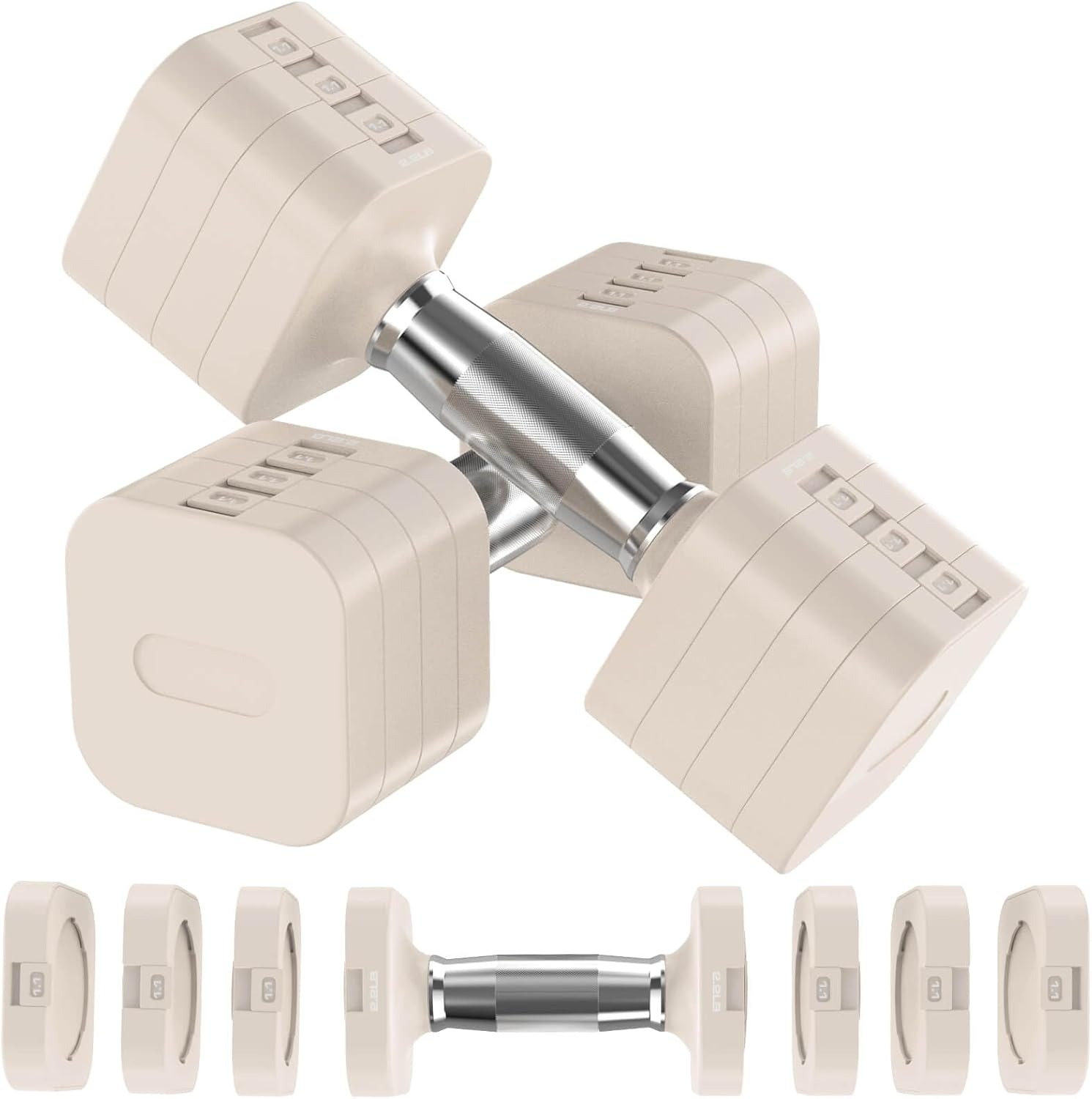 Hezeyferg 22LB 26.4LB 30.8LB Adjustable Dumbbells Set, Adjustable Weight Dumbbells with Multiple Levels, Hand Weights Sets for Women/Men Home Gym Full Body Workout