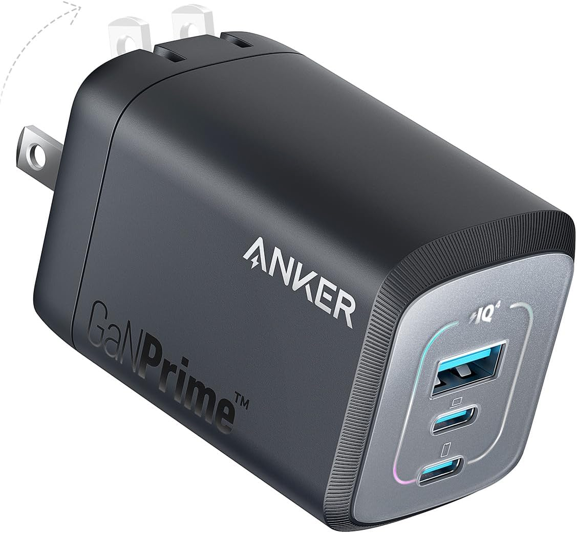 Anker Prime 100W USB C Gan Charger, 3-Port Compact Fast PPS Charger, for Macbook Pro/Air, Pixelbook, Ipad, Iphone 16/Pro, Galaxy S23/S22, Note20, Pixel, Apple Watch, and More
