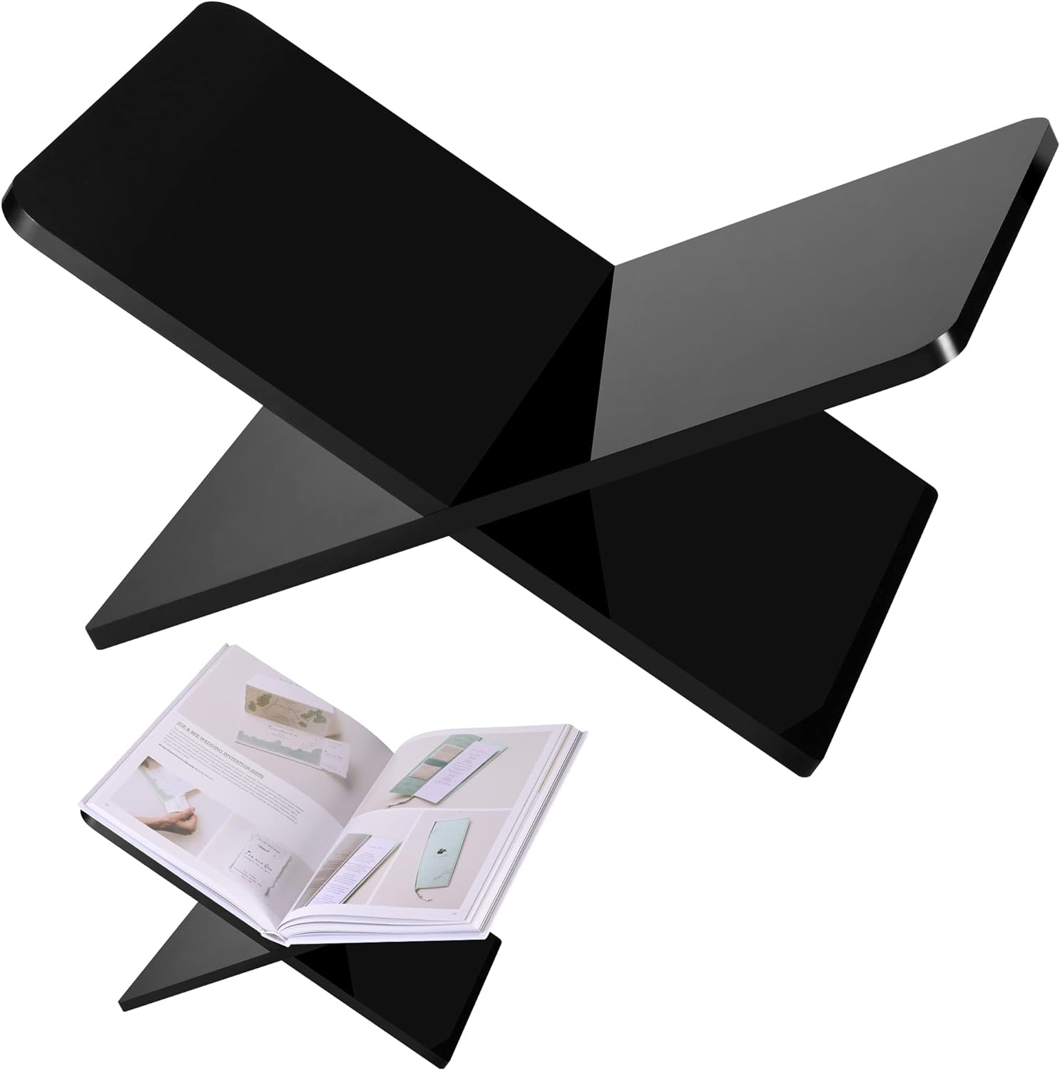 DECORANY Acrylic Book Holder 28 x 18 x 15 cm Open Large Book Display Stand fo... - Picture 9 of 17