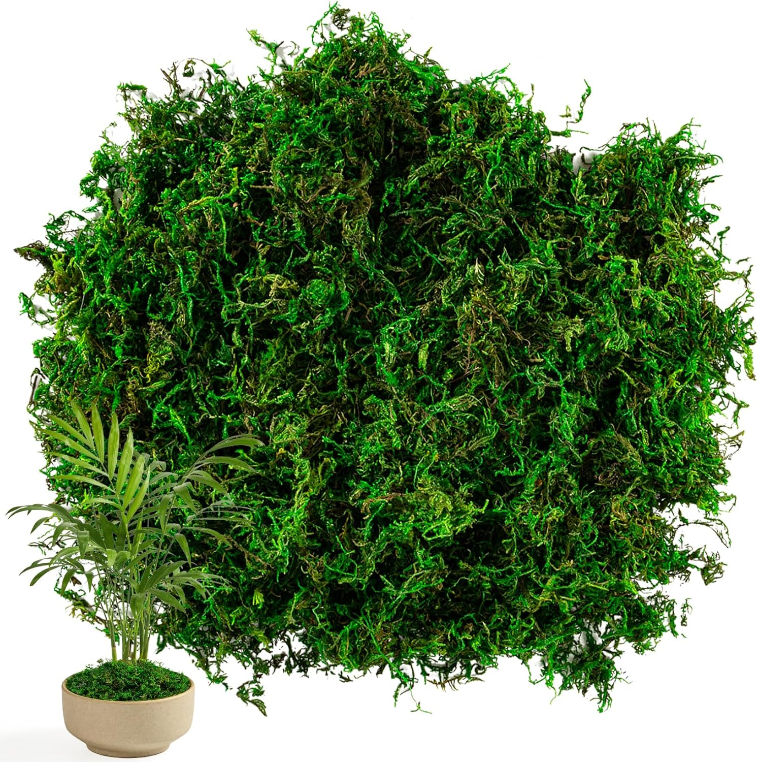 Sukh Faux Moss for Potted Plants - Artificial Moss for Crafts Fake Moss Decor Green Forest Moss Fairy Garden Plants Filler Decorative Moss Table Centerpieces Wedding Christmas Crafts Party Decor