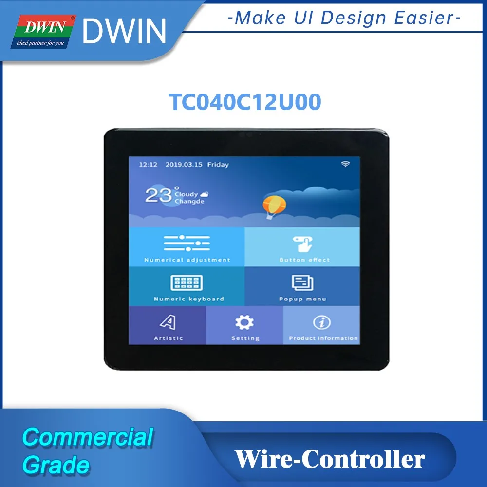 4.0 Inch 480*480 IPS Screen Smart Home Wall Mounted HMI IOT Wire Controller LCD Touch Panel