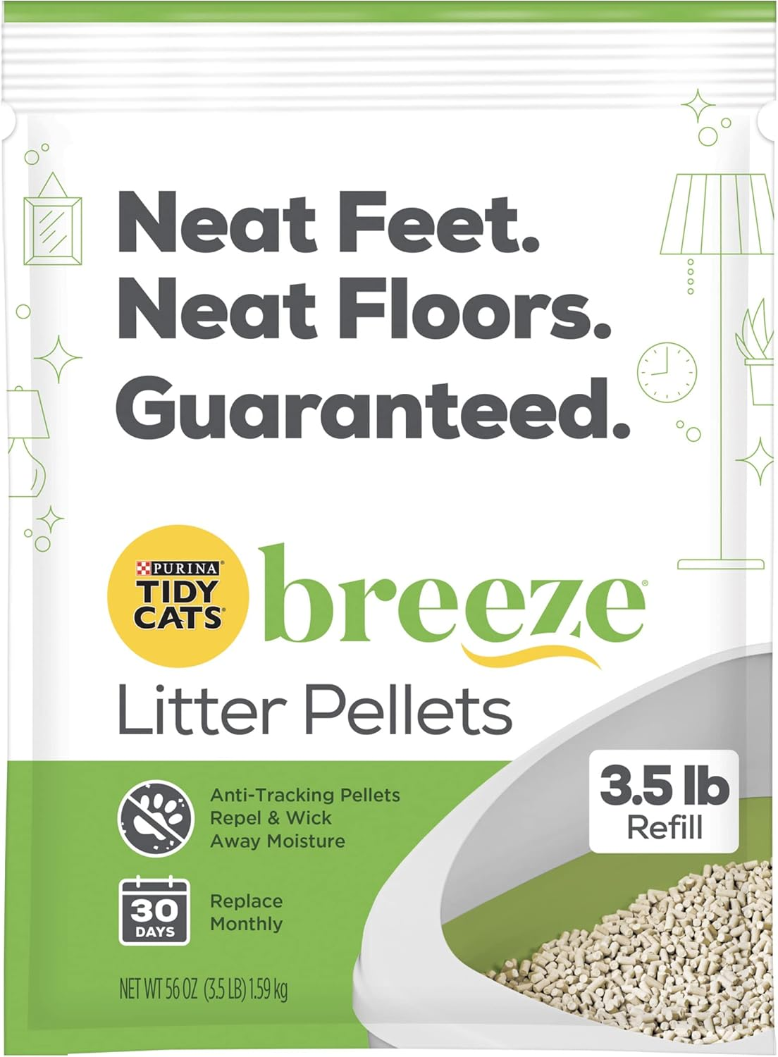 Purina Tidy Cats Litter Pellets, Breeze Refill Litter Pellets in Recyclable Box - (6) 3.5 Lb. Bags
