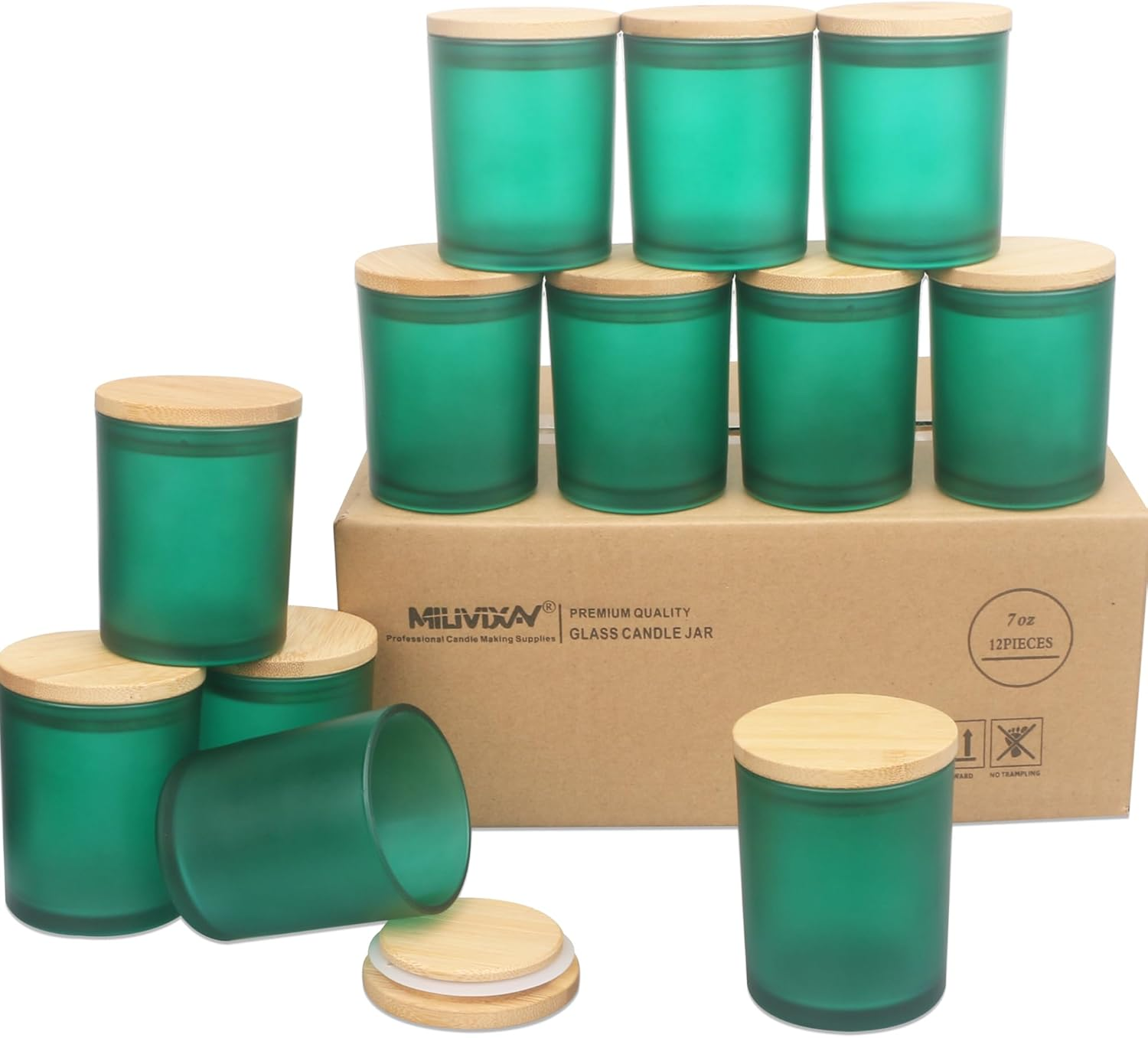 MILIVIXAY 20 Pack 7 OZ Clear Thick Glass Candle Jars with Lids - Bulk Empty C... - Picture 18 of 18