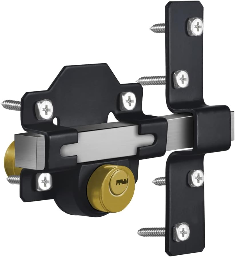Barn Door Lock, Fence Gate Lock, Double Sided Gate Latch, Gate Lock for Wodden 